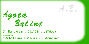 agota balint business card
